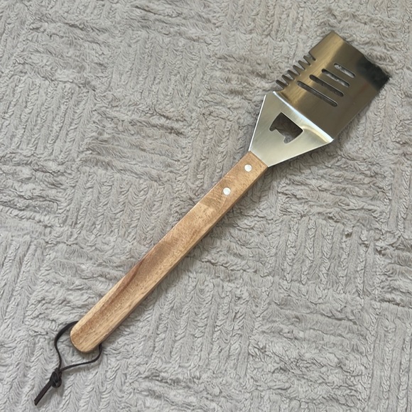Jewel Osco bbq grill spatula tool bottle opener wooden handle  New - Picture 7 of 16